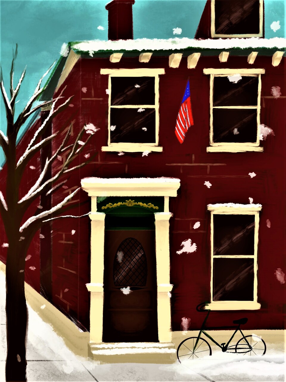 Winter Paint Kit - Snowy Brownstone Acrylic Painting Kit & Video Lesson, Art Gift Set, DIY Craft, Beginner Painting, Paint At Home